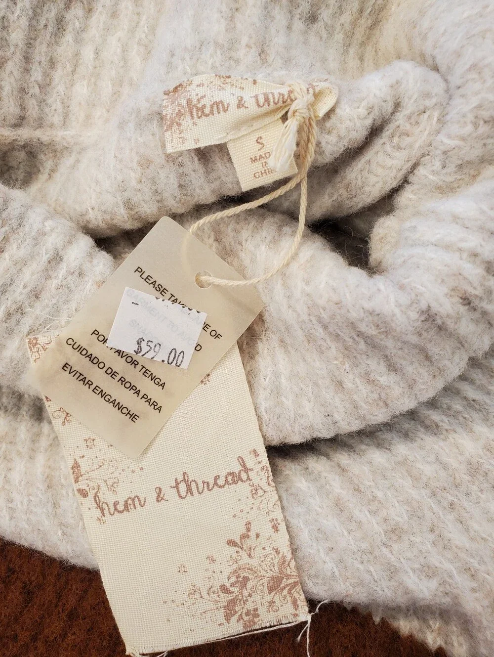 New Hem & Thread Cozy Tunic Sweater S